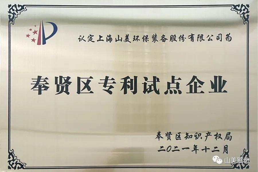 榮譽(yù)接踵而至，上海山美股份再獲表彰：獲評(píng)為上海市奉賢區(qū)試點(diǎn)企業(yè)